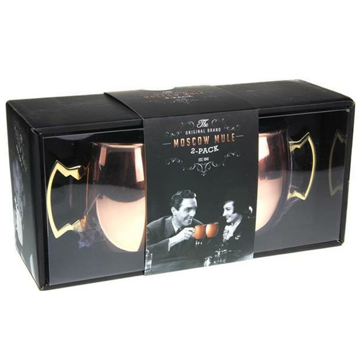 Set med 2 muggar Home ESPRIT Gyllene 480 ml